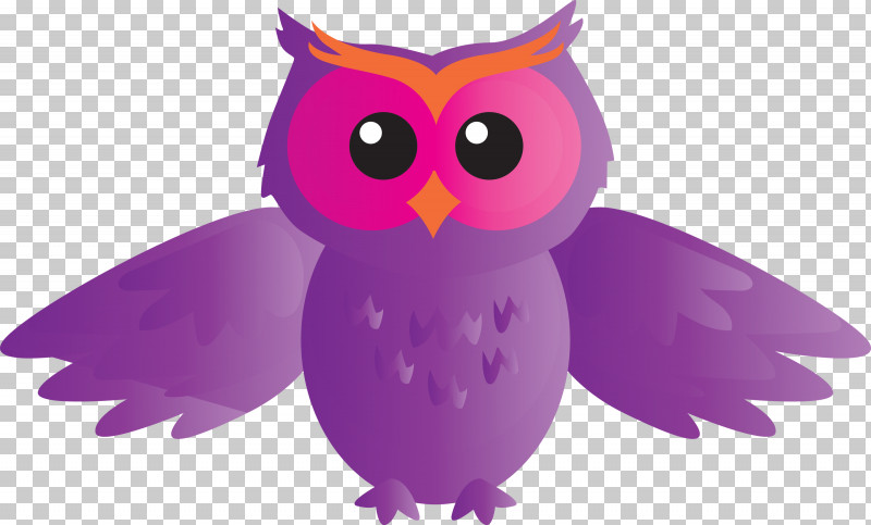 Owl Bird Purple Violet Bird Of Prey PNG, Clipart, Animation, Beak, Bird, Bird Of Prey, Cartoon Free PNG Download