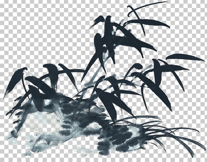 Humidifier Bamboo Ink Brush Paint PNG, Clipart, Bamboo, Bamboo Leaves, Bamboo Tree, Black And White, Branch Free PNG Download