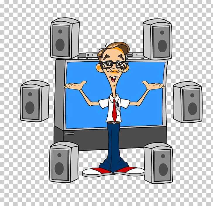 Surround Sound Cartoon Loudspeaker Television PNG, Clipart, Audio Engineer, Cartoon, Cartoon Network, Home Theater Systems, Human Behavior Free PNG Download