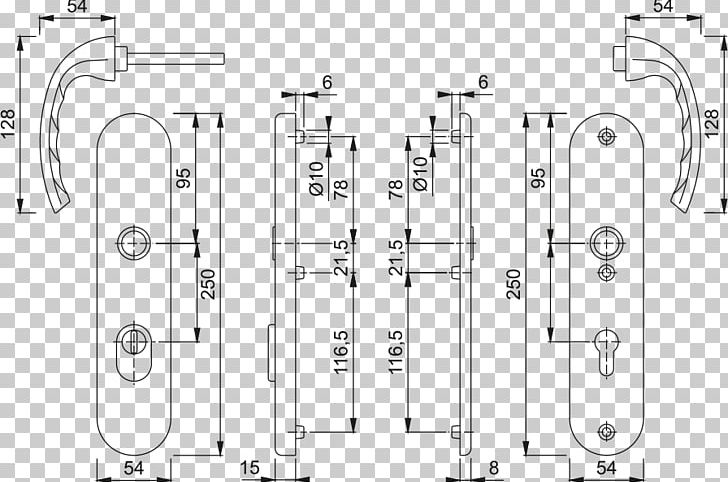 Door Handle Schutzbeschlag Hoppe Group Schließzylinder PNG, Clipart, Aluminium, Angle, Area, Black And White, Diagram Free PNG Download