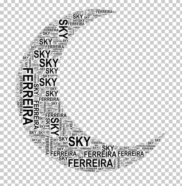 Typography Moon PNG, Clipart, Area, Black And White, Blog, Circle, Crescent Free PNG Download
