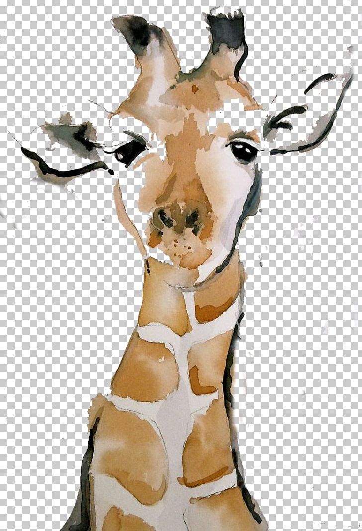Giraffe Watercolor Painting Drawing Chinese Painting PNG, Clipart, Animals, Brown, Chinese, Color, Colored Pencil Free PNG Download