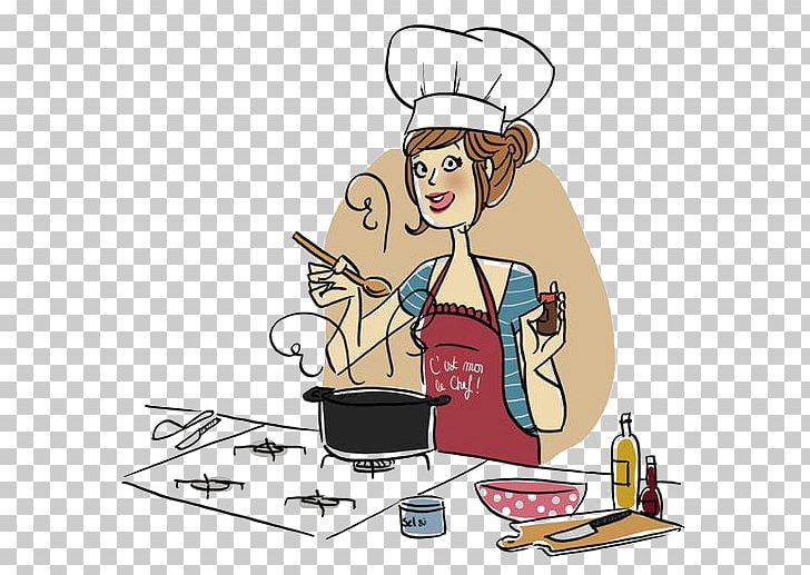 little girl cooking cartoon