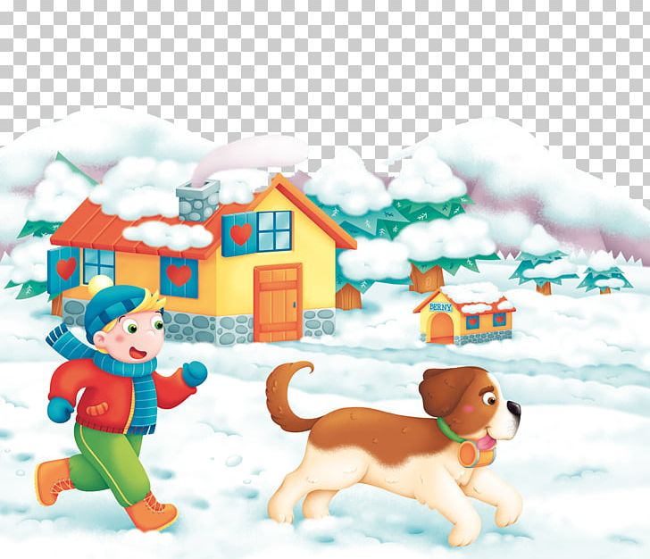 Puppy Dog Snow Illustration PNG, Clipart, Art, Autumn, Autumn Town, Cards, Carnivoran Free PNG Download