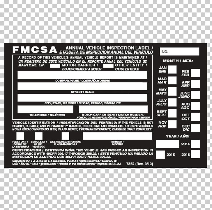 Vehicle Inspection Ford Super Duty Ford F-650 Label PNG, Clipart, Black And White, Box, Brand, Ford F650, Ford Super Duty Free PNG Download