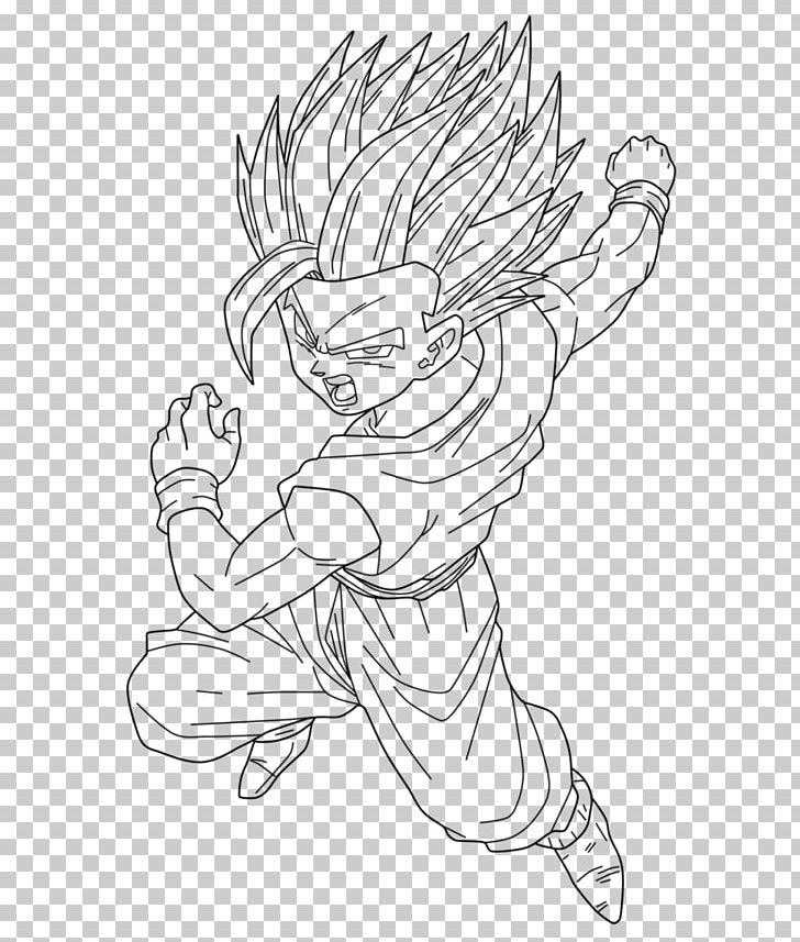 Gohan Trunks Goku Drawing Line Art PNG, Clipart, Angle, Arm, Artwork, Black, Black And White Free PNG Download
