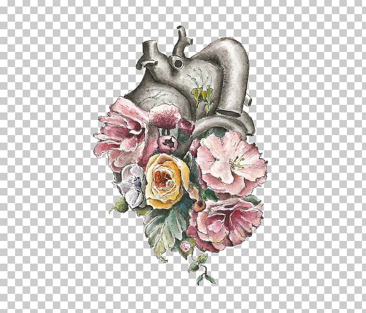Watercolour Flowers Heart Anatomy Watercolor Painting PNG, Clipart, Art, Ayran, Cardiac Muscle, Coronary Arteries, Cut Flowers Free PNG Download