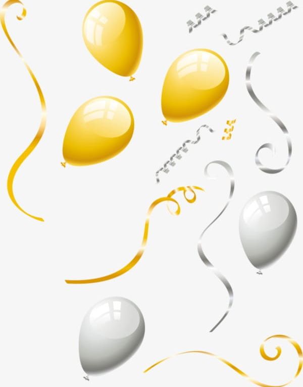 Yellow And Silver Balloons PNG, Clipart, Balloon, Balloon Festival, Balloons Clipart, Balloons Clipart, Birthday Free PNG Download