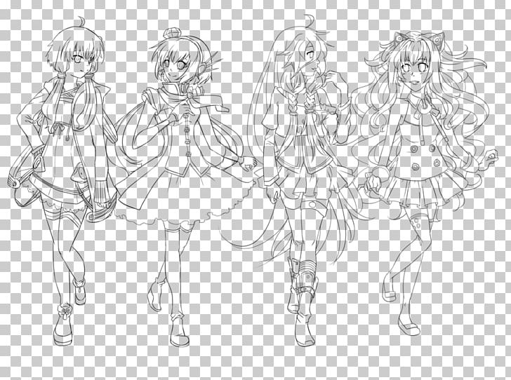 Line Art Drawing Vocaloid Megurine Luka Hatsune Miku PNG, Clipart, Arm, Art, Chibi, Color, Color Free PNG Download