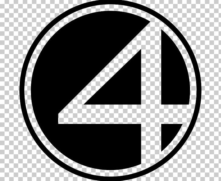 Fantastic Four Logo Iron-on Comics PNG, Clipart, Angle, Area, Black And White, Brand, Circle Free PNG Download