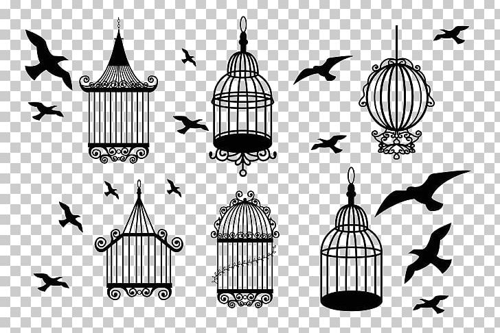Birdcage Wedding Invitation PNG, Clipart, Bird, Black, Black And White, Black And White Material, Cage Free PNG Download
