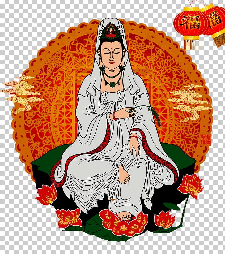 Guanyin Bodhisattva Arhat Buddharupa Buddhism PNG, Clipart, Art, Buddhahood, Fictional Character, Flower, Goddess Free PNG Download