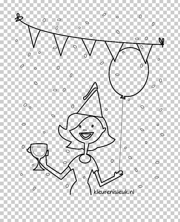 Birthday Kleurplaat Drawing Color Party PNG, Clipart, Angle, Artwork, Birthday, Black, Black And White Free PNG Download
