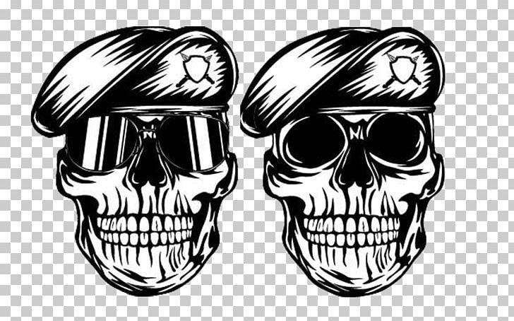 Skull Beret Stock Photography PNG, Clipart, Black And White, Bone, Fotosearch, Head, Monochrome Free PNG Download