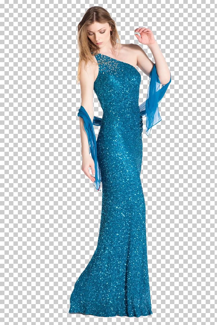 Cocktail Dress Woman Formal Wear Electric Blue PNG, Clipart, Aqua, Blue ...