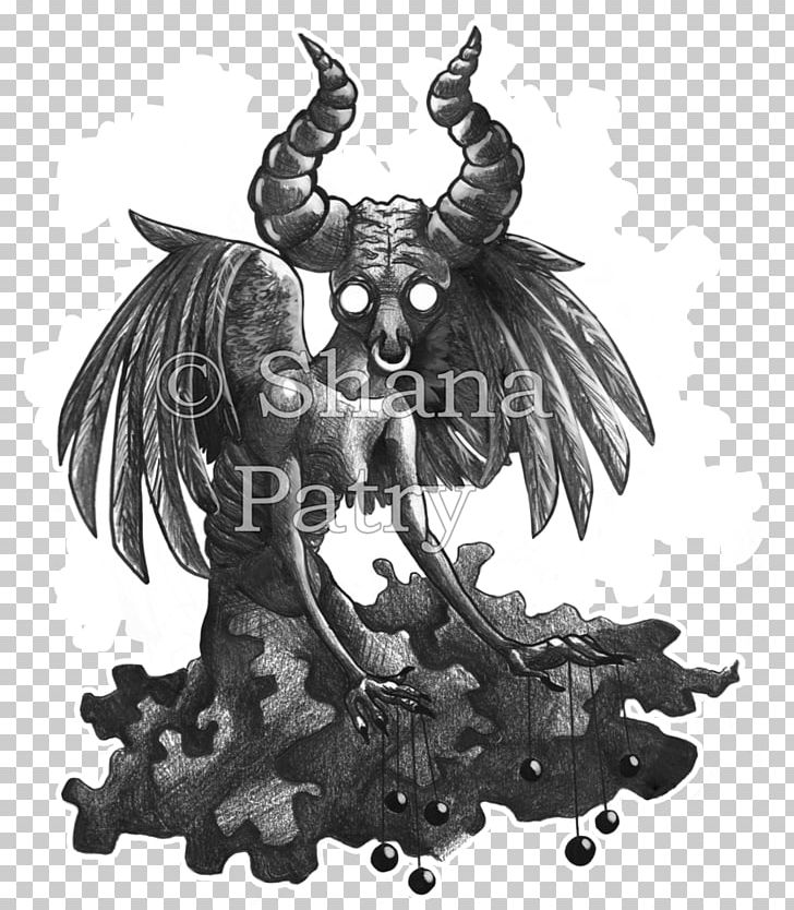 Figurine Illustration Demon PNG, Clipart, Art, Black And White, Demon, Dragon, Fantasy Free PNG Download