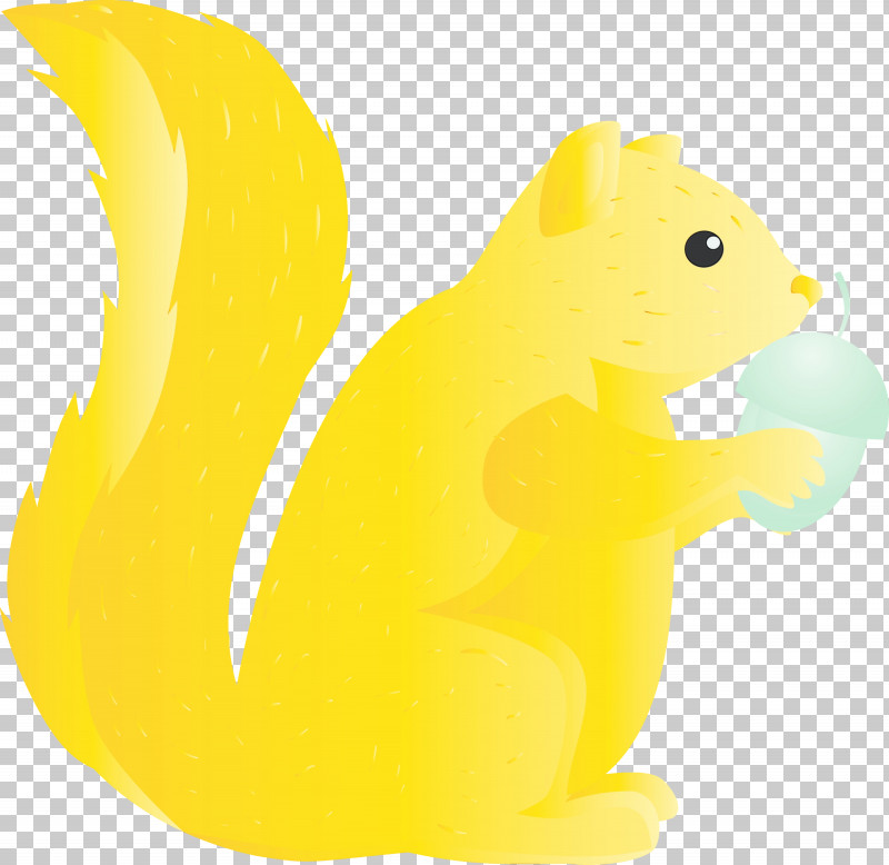 Yellow Squirrel Animal Figure Cartoon Tail PNG, Clipart, Animal Figure, Cartoon, Paint, Squirrel, Tail Free PNG Download