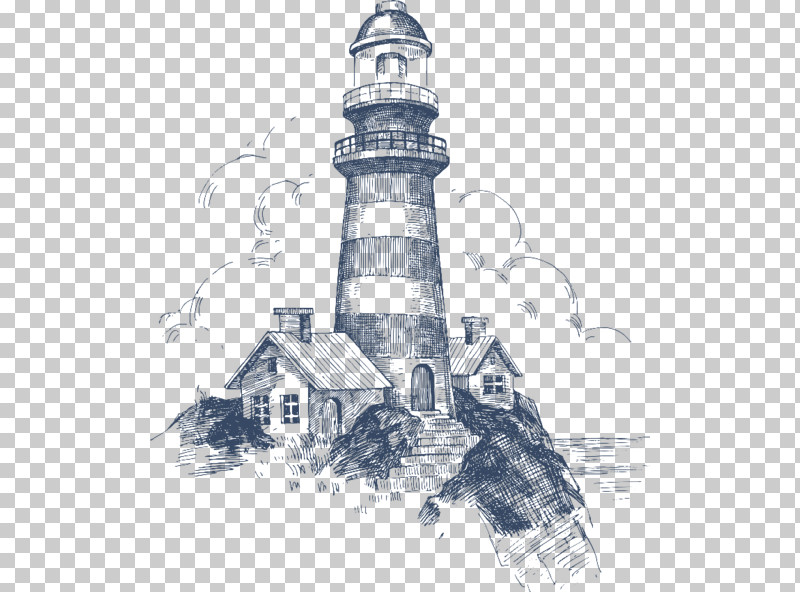 Lighthouse Tower Landmark Sketch Drawing PNG, Clipart, Architecture, Blackandwhite, Drawing, Facade, Landmark Free PNG Download