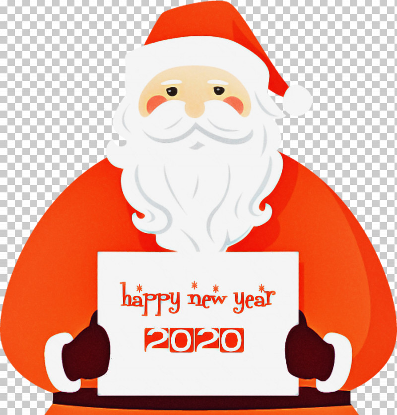 Happy New Year 2020 Santa PNG, Clipart, 2020, Cartoon, Christmas, Christmas Eve, Facial Hair Free PNG Download