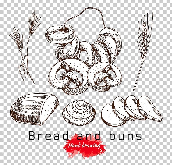 Bagel Bread Mantou Drawing PNG, Clipart, Black, Black And White, Bun, Cartoon Wheat, Diagram Free PNG Download