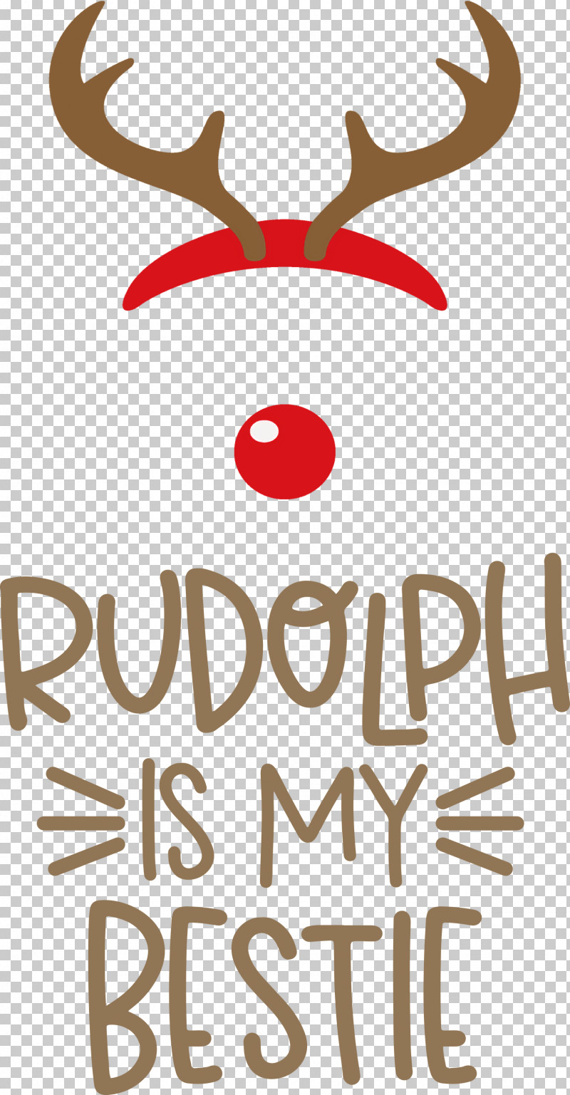 Rudolph Is My Bestie Rudolph Deer PNG, Clipart, Antler, Christmas, Deer, Line, Logo Free PNG Download