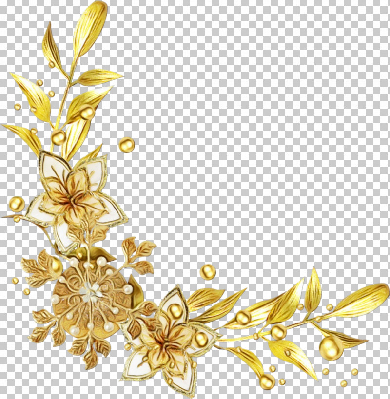 Yellow Plant Flower Ornament PNG, Clipart, Flower, Ornament, Paint, Plant, Watercolor Free PNG Download