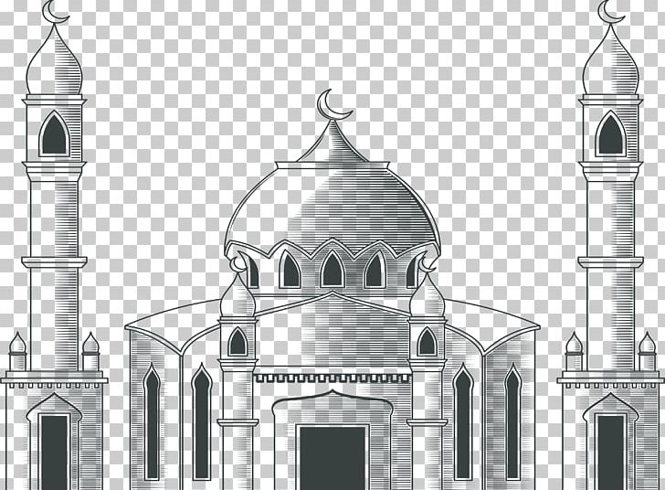 Church Drawing Islam PNG, Clipart, Architecture, Black And White, Building, Encapsulated Postscript, Hand Drawn Free PNG Download