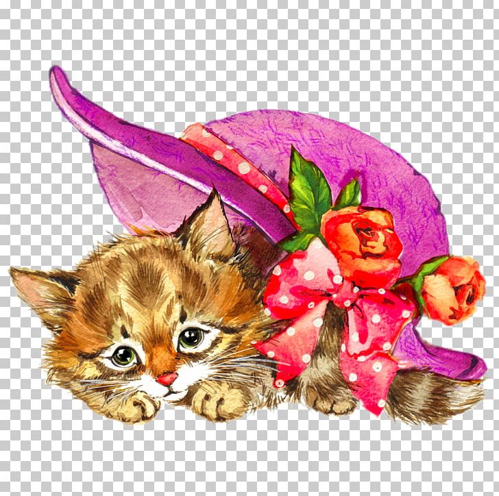 Kitten Cat Watercolour Flowers Watercolor Painting Illustration PNG, Clipart, Animals, Art, Balloon Cartoon, Carnivoran, Cartoon Free PNG Download
