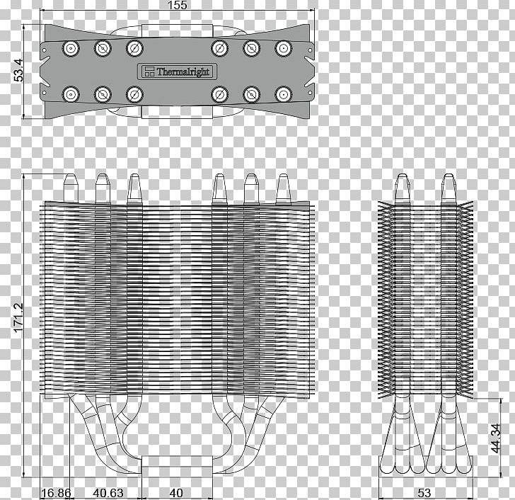 Thermalright TRUE Spirit 140 Power Heat Sink Thermal Design Power Fin PNG, Clipart, Angle, Area, Array Data Structure, Black And White, Computer Hardware Free PNG Download