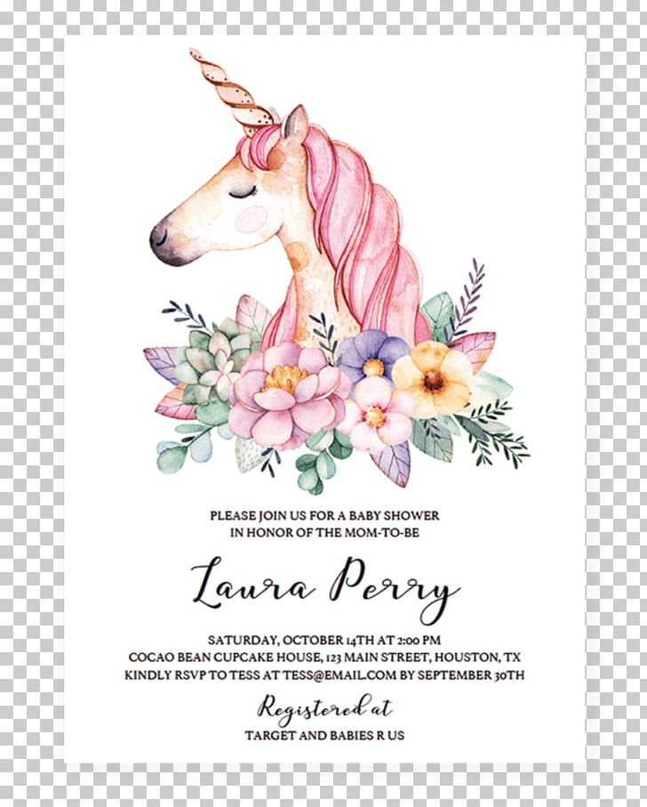 Unicorn Flower Watercolor Painting Canvas Poster PNG, Clipart, Art, Baby Shower, Canvas, Child, Color Free PNG Download