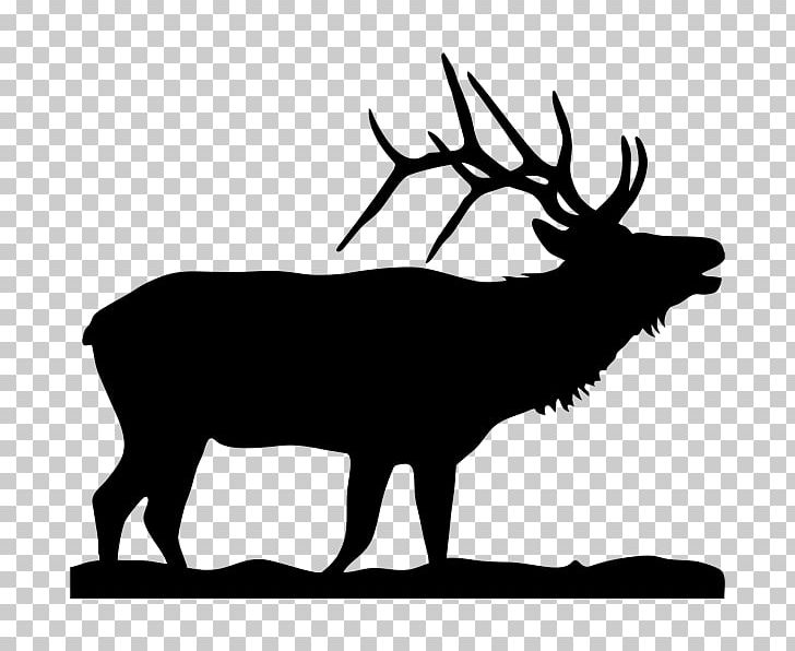 Elk Moose Silhouette PNG, Clipart, Animals, Antler, Art, Black And White, Cattle Like Mammal Free PNG Download