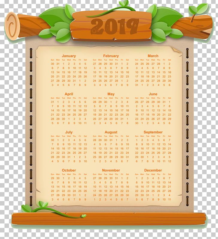 Vintage 2019 Calendar Printable Year-Long On Page. PNG, Clipart, Borders And Frames, Calendar, Decorative Borders, Game, User Free PNG Download