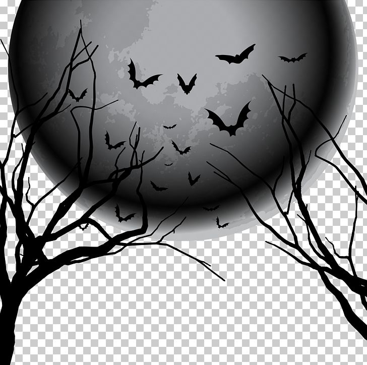 Halloween Euclidean Night Sky PNG, Clipart, Bat, Computer Wallpaper, Design Element, Encapsulated Postscript, Face Free PNG Download