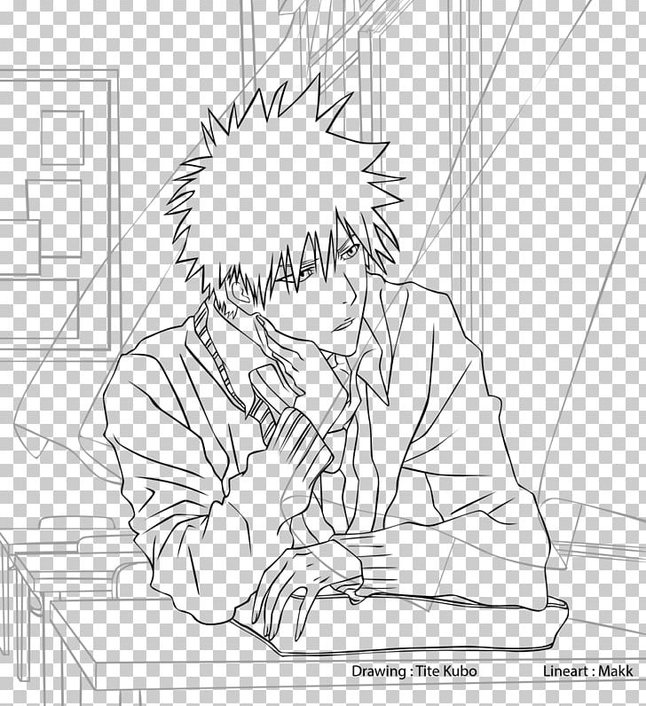 Line Art Ichigo Kurosaki Drawing Classroom Student PNG Clipart Angle  Anime Arm Art Artwork Free PNG