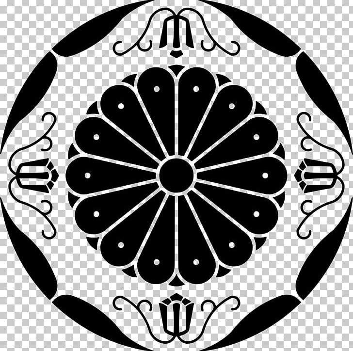 Emperor Of Japan Government Seal Of Japan Lambang Bunga Seruni Mon PNG, Clipart, Black, Black And White, Circle, Crest, Flora Free PNG Download