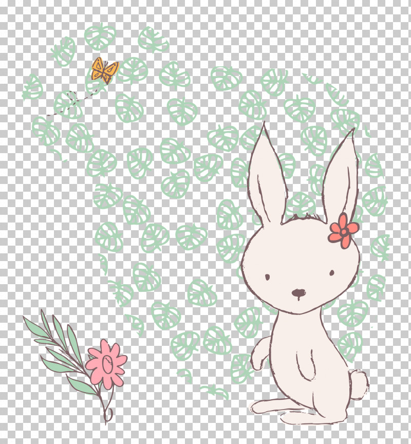 Easter Bunny PNG, Clipart, Cartoon, Cartoon Rabbit, Cute Rabbit, Easter Bunny, Flower Free PNG Download