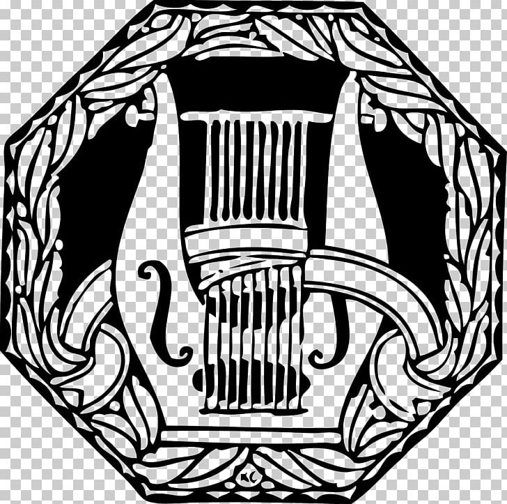 Lyre Musical Instruments PNG, Clipart, Area, Art, Black, Black And White, Download Free PNG Download