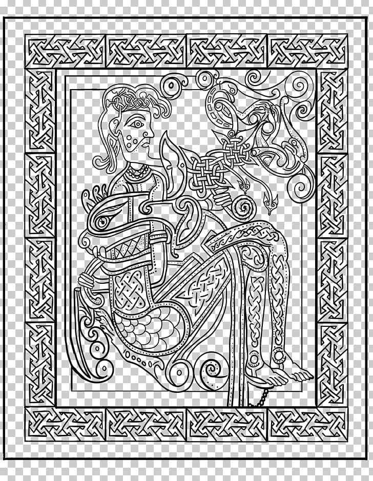 Book Of Kells Coloring Book Line Art PNG, Clipart, Area, Art, Artwork, Black And White, Book Free PNG Download