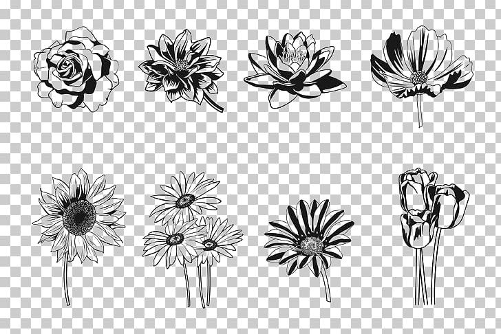 Floral Design Silhouette Flower PNG, Clipart, Adobe Illustrator, Animals, Artwork, Black And White, Body Jewelry Free PNG Download