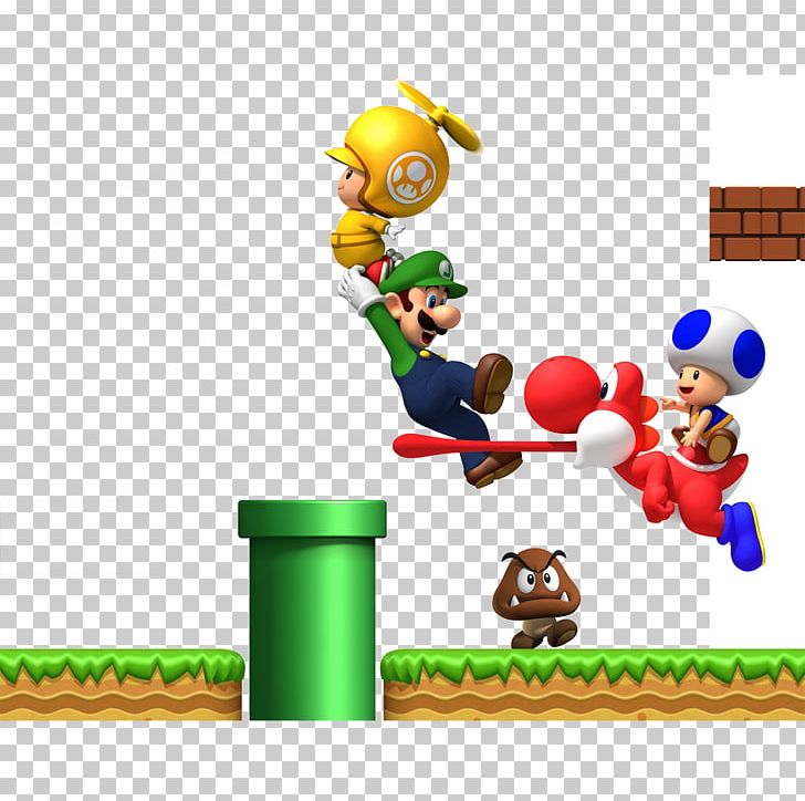New Super Mario Bros. U Mario & Yoshi Toad PNG, Clipart, Area, Cartoon, Encapsulated Postscript, Game, Games Free PNG Download