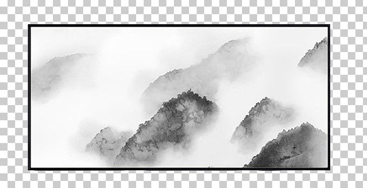 Black And White Painting Ink PNG, Clipart, Artwork, Banner, Black, Cloud, Clouds Free PNG Download