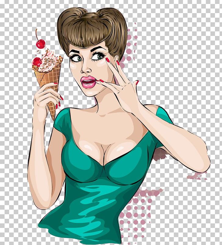 Ice Cream Illustration PNG, Clipart, Baby Girl, Black Hair, Breakfast, Cartoon, Cream Free PNG Download