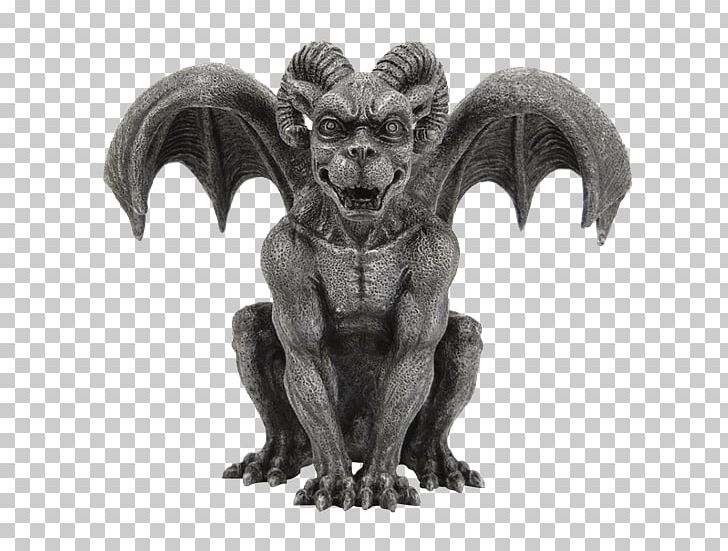 Statue Gargoyle Garden Sculpture Figurine PNG, Clipart, Art, Black And White, Collectable, Demon, Fictional Character Free PNG Download
