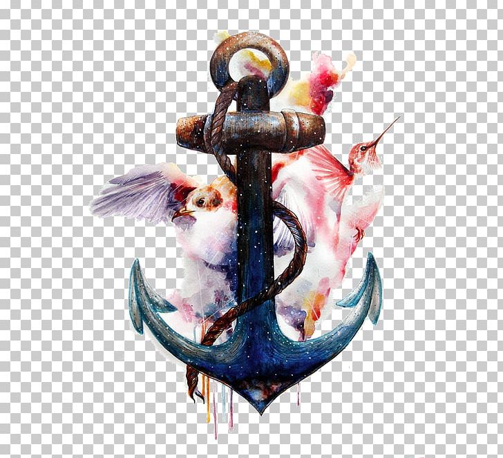 Anchor Watercolor Painting Tattoo Art PNG, Clipart, Anchor, Anchors, Anchor Vector, Art, Bird Free PNG Download
