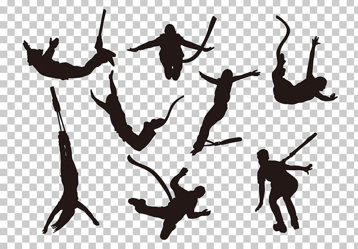 Bungee Jumping Silhouette Sport PNG, Clipart, Animals, Base Jumping, Bungee, Bungee Cords, Bungee Jumping Free PNG Download