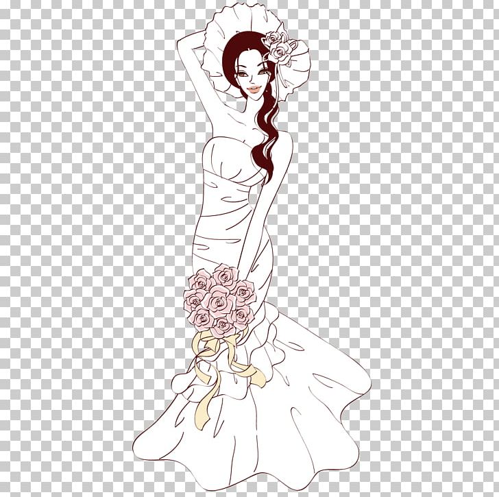 Woman Bride Illustration PNG, Clipart, Arm, Art, Beautiful Girl, Beautiful Vector, Bride And Groom Free PNG Download