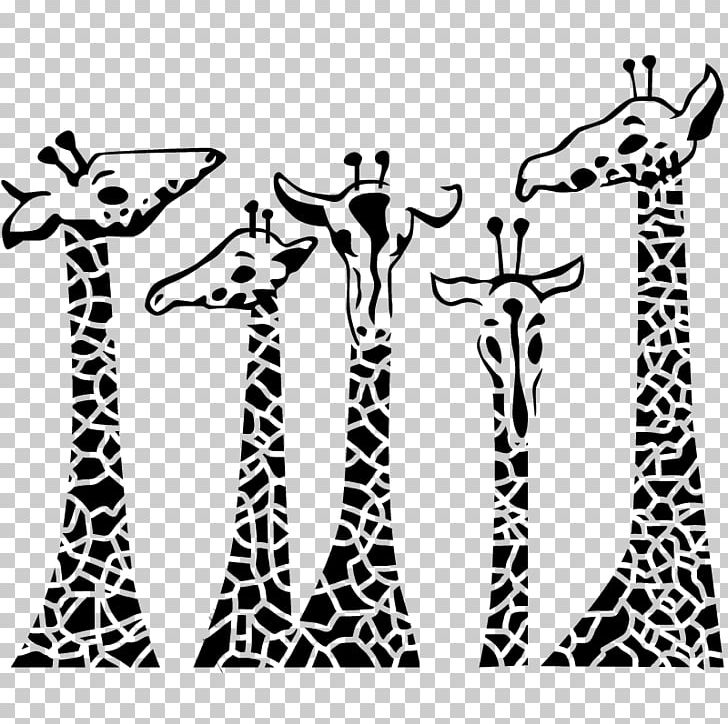 Wall Decal Northern Giraffe Sticker Vinyl Group PNG, Clipart, Art, Black And White, Decal, Family, Giraffe Free PNG Download