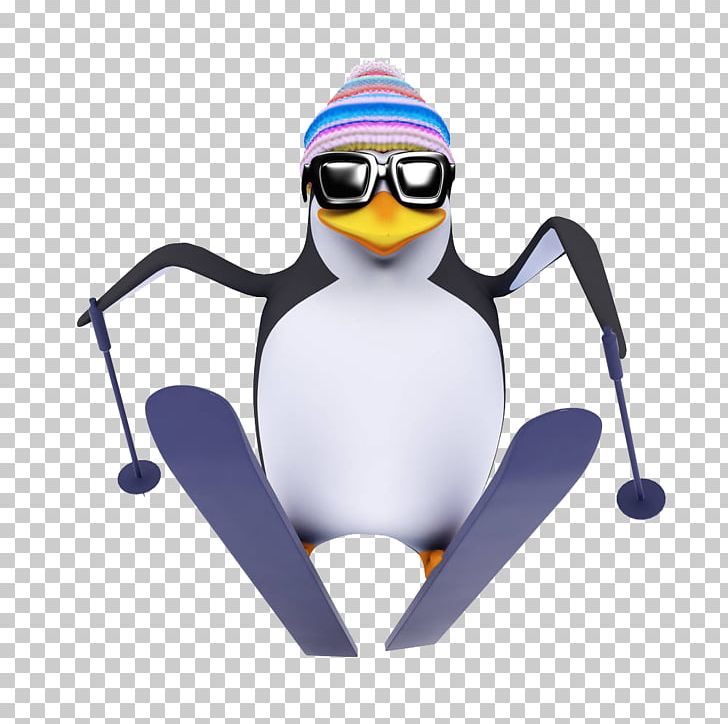 skiing penguin clip art