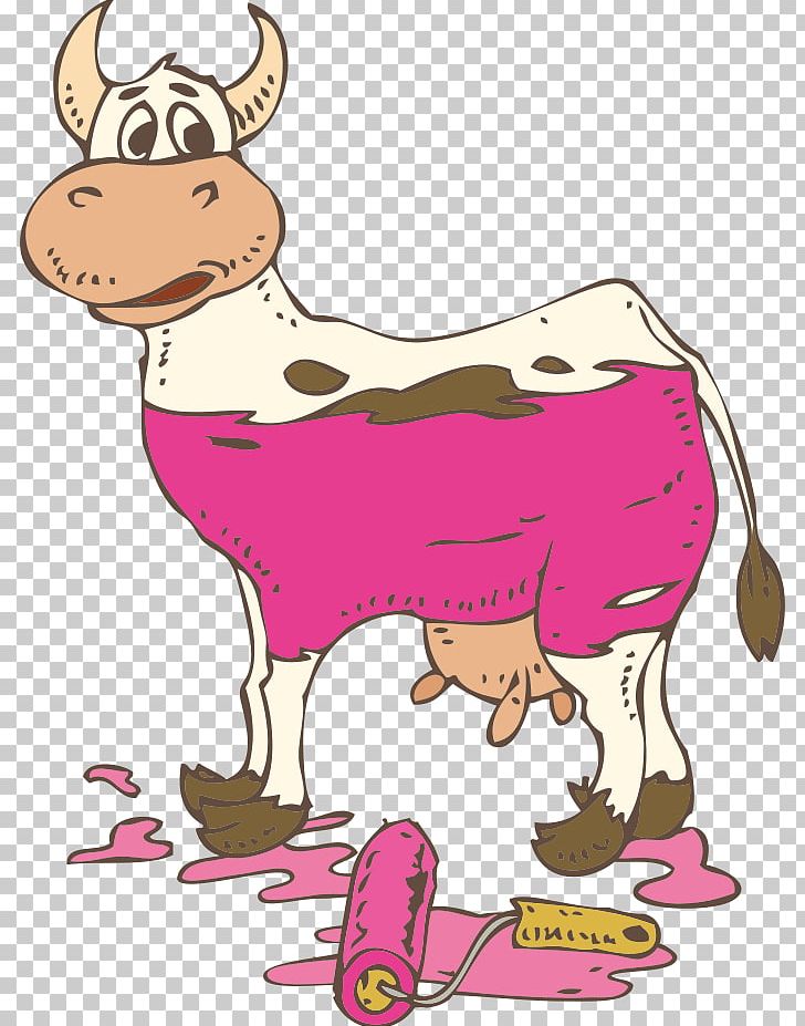 Painting Illustration PNG, Clipart, Animals, Brush, Cartoon, Cartoon Cow, Cow Vector Free PNG Download