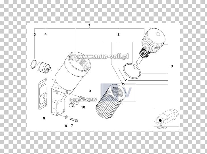BMW 3 Series (E46) Car Oil Filter BMW 3 Series (E36) PNG, Clipart, Angle, Area, Auto Part, Black And White, Bmw Free PNG Download
